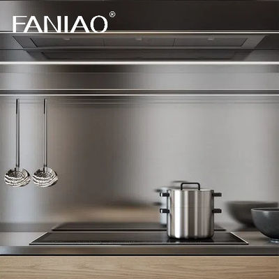 Wood Grain Stainless Steel Kitchen Cabinets Modern Smart Design Modular Metal Cabinets Kitchen And Kitchen Furniture