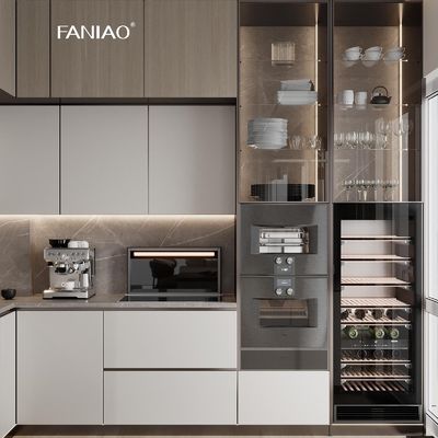 Automatic Modular Popular Furniture Modular Kitchen White Lacquer Kitchen Cabinet