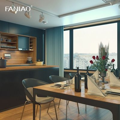 Minimalist Design Melamine Finish Green Wooden Modern Open Kitchen Cabinet