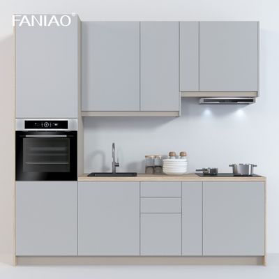 Modern Melamine Kitchen Cabinets Golden Supplier Handleless Small Kitchen Cabinet For Apartment