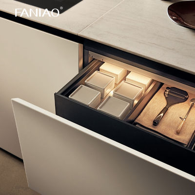 Professional One-Stop Designs Modular Kitchen Melamine Wood Modern Kitchen Cabinets For Villa Apartment