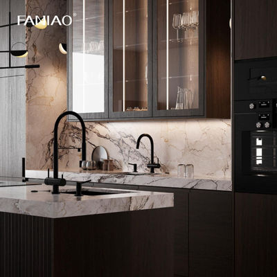 Smart Modern Style Customize Cabinet Melamine Kitchen Cabinet For Villa Project