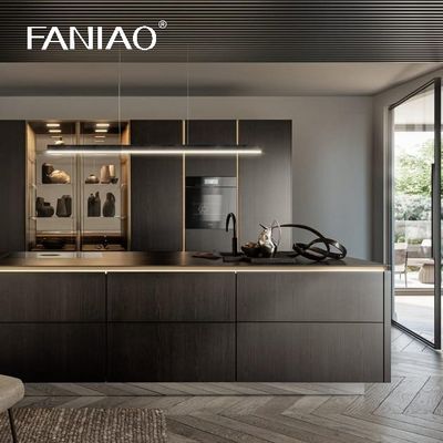 Wholesale Custom Kitchen Cabinet Melamine Luxury Villa Kitchen Cabinet