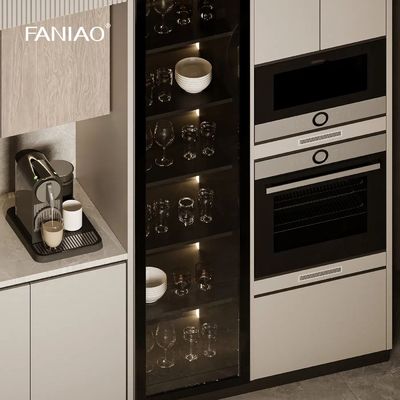 Wholesale White Modern U Shaped Kitchen Design Melamine Kitchen Cabinets Wooden Villa Kitchen Cabinet Set