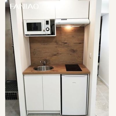 Modern Small Kitchen Cabinets With Single Bowl Sink for Small Room Apartment Design