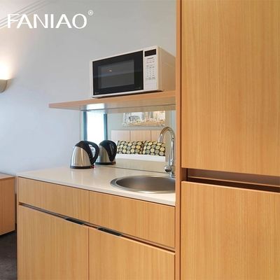 Mini Kitchenette Melamine Kitchen Cabinet for Hotel Kitchen Apartment Cabinet Project