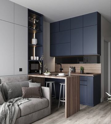 Free Designed L Shape Mini Kitchenette Kitchen Cabinets for Hotel Room