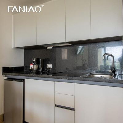 Custom Hotel Room Modern Lacquer Small Space Kitchenette Mini Kitchen Cabinet Set With Sink