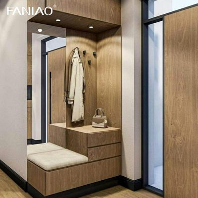 Custom Hotel Room Armoire Open Storage Wardrobe Wooden Closet Design With Mirror