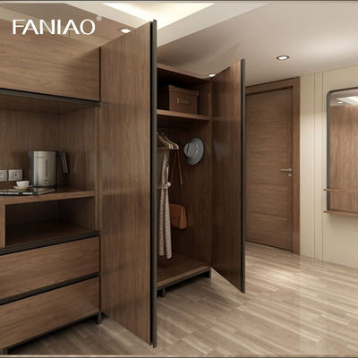 Hotel Project Wardrobe Manufacturer Hotel Bedroom Customized Sliding or Hinged Doors Wardrobe