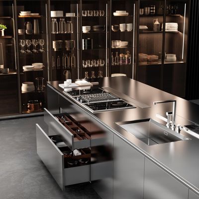 Smart Complete Set Melamine Cupboards Supplies Custom Wooden Pantry Modern Design Villa Kitchen Cabinet