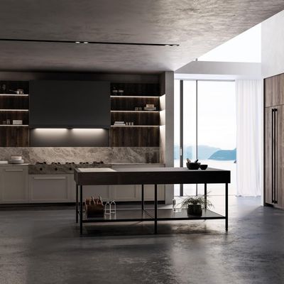 Smart Complete Set Melamine Cupboards Supplies Custom Wooden Pantry Modern Design Villa Kitchen Cabinet