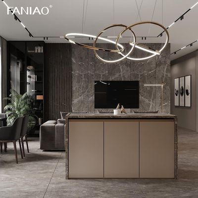 Modern Import Pullout Oak Wood Solid Wood Grain Kitchen Cabinets with Island