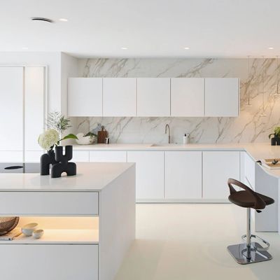 Wholesale Modern White L Shaped Melamine Kitchen New Design Kitchen Cabinets
