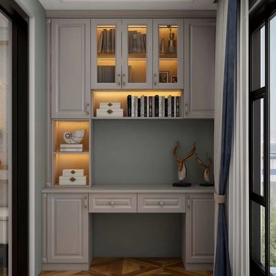 Customized Modern PVC Kitchen Cabinets L Shape Classic Grey Kitchen Cabinet