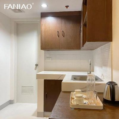 Lacquer Small Kitchen Cabinets Solid Wood All In One Mini Kitchenette for Hotel Project