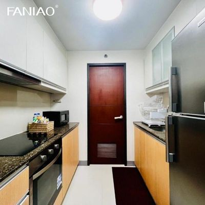 Lacquer Small Kitchen Cabinets Solid Wood All In One Mini Kitchenette for Hotel Project