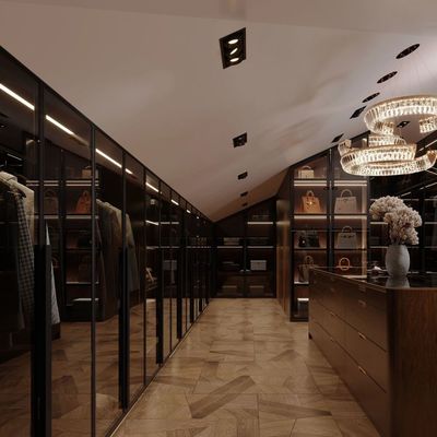 Customized Bedroom Walk-In Portable Wardrobe Closet Modern Wooden Wardrobe Room Cabinets