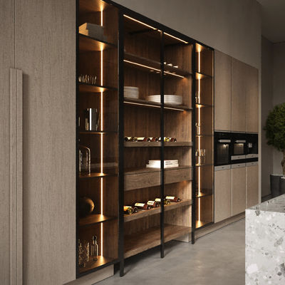 Custom Modern Design Villa Modern Kitchen Cupboard Melamine Kitchen Cabinets With Island
