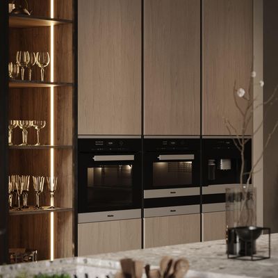 Custom Modern Design Villa Modern Kitchen Cupboard Melamine Kitchen Cabinets With Island