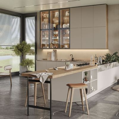 Smart Kitchen Solid Wood White Cupboard Lacquer Melamine Built Modern Design Custom Villa Kitchen Cabinet Complete Set