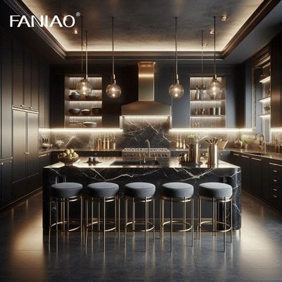 Modern Style PET Kitchen Cupboard Furniture Flat Pack Matte Finish Powder Coating Kitchen Cabinets