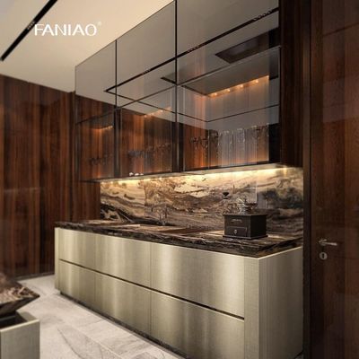 High Gloss Solid Wood Kitchen Design Cabinets Set Furniture Custom Modern Melamine Kitchen Cabinet