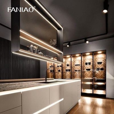 High Gloss Solid Wood Kitchen Design Cabinets Set Furniture Custom Modern Melamine Kitchen Cabinet