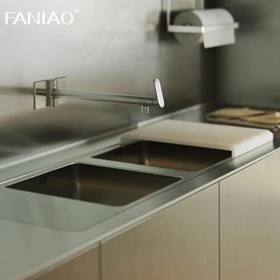 Manufacturer High Quality European Style Luxury 304 Stainless Steel Kitchen Cabinet Kitchen Furniture Apartment