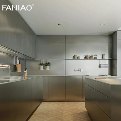Manufacturer High Quality European Style Luxury 304 Stainless Steel Kitchen Cabinet Kitchen Furniture Apartment