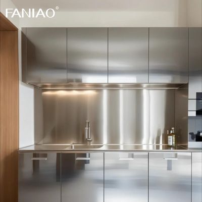 Factory Price Modern Style Design Aluminum Kichen Luxury Island Complete Stainless Steel Kitchen Cabinet