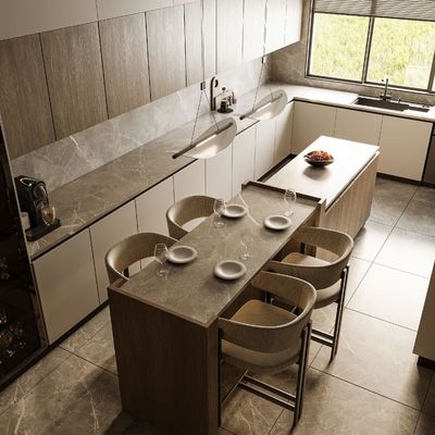 Villa Wood Grain Complete Sets Modern Designs Solid Wood Kitchen Cabinet Sets
