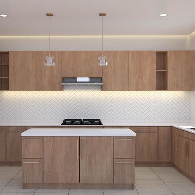 Customized Modern Luxury Modular Kitchen Cabinet Lacquer Wood Grain Kitchen Cabinet