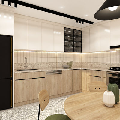 Customized Modern Luxury Modular Kitchen Cabinet Lacquer Wood Grain Kitchen Cabinet
