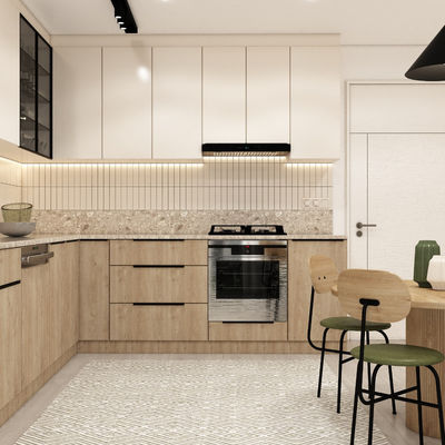 Customized Modern Luxury Modular Kitchen Cabinet Lacquer Wood Grain Kitchen Cabinet
