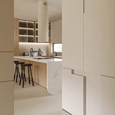 High End Contemporary Wooden Veneer Matt Kitchen Kitchen Cabinet Designs From FANIAO Factory