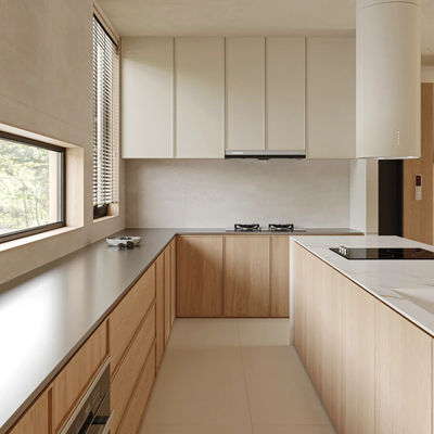 High End Contemporary Wooden Veneer Matt Kitchen Kitchen Cabinet Designs From FANIAO Factory