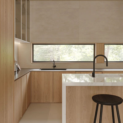 High End Contemporary Wooden Veneer Matt Kitchen Kitchen Cabinet Designs From FANIAO Factory