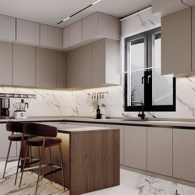 Custom Kitchen Cabinets Contemporary Galley Luxury Wooden Veneer Modern Kitchen Cabinets