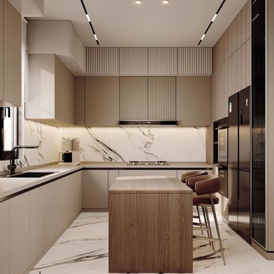 Custom Kitchen Cabinets Contemporary Galley Luxury Wooden Veneer Modern Kitchen Cabinets