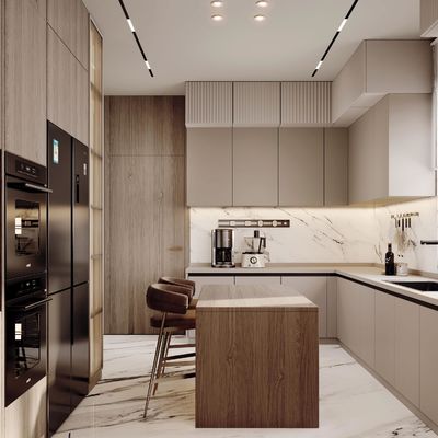 Custom Kitchen Cabinets Contemporary Galley Luxury Wooden Veneer Modern Kitchen Cabinets