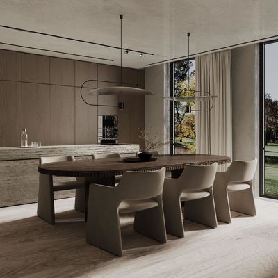 FANIAO Modern Designs Villa Wood Grain Complete Sets Kitchen Cabinet Solid Wood Kitchen Cabinet