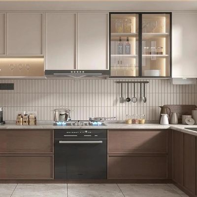 Antique Style Wood Grain Complete Solid Wood Kitchen Cabinet Sets Kitchen Cabinet With Countertop