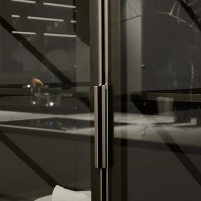 Apartment Antique Style Frame-Line Door Panel Kitchen With Glass Wine Cabinet Wood Veneer Kitchen Cabinet
