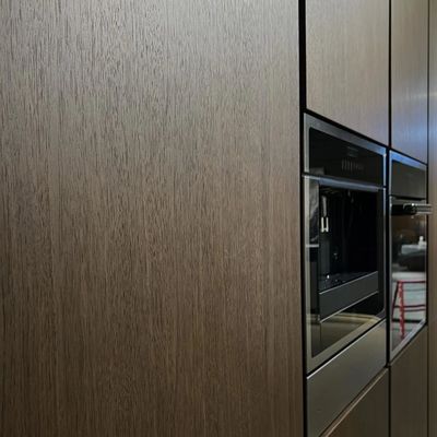 Apartment Antique Style Frame-Line Door Panel Kitchen With Glass Wine Cabinet Wood Veneer Kitchen Cabinet