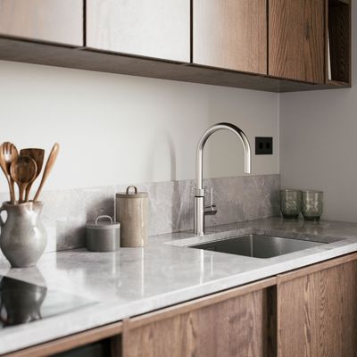 Modern Apartment Frame-line Door Panel Wooden Veneer Matt Lacquer Kitchen Cabinets