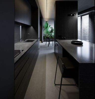 Apartment Black Wood Grain Kitchen Cabinets Melamine Dark Grey Wood Grain Kitchen Cabinets