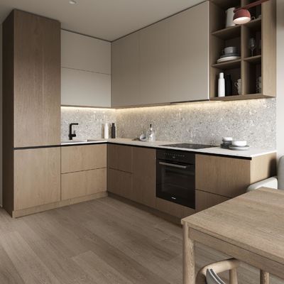 Kitchen Wooden Cabinets With Marble Island Matt Finish Cupboard Handles Wooden Veneer Kitchen Cabinet For Apartment