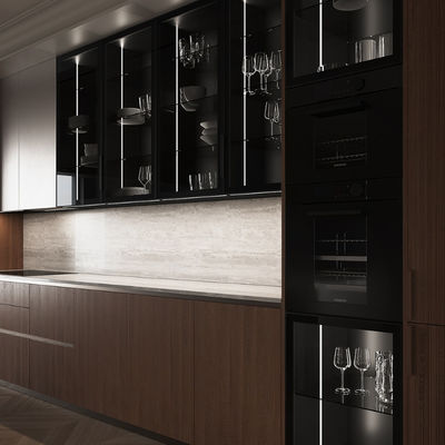 Factory Directly Custom Villa Home Smart Melamine Cabinet Kitchen With Island