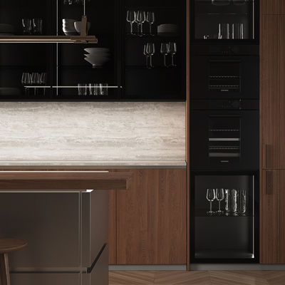 Factory Directly Custom Villa Home Smart Melamine Cabinet Kitchen With Island